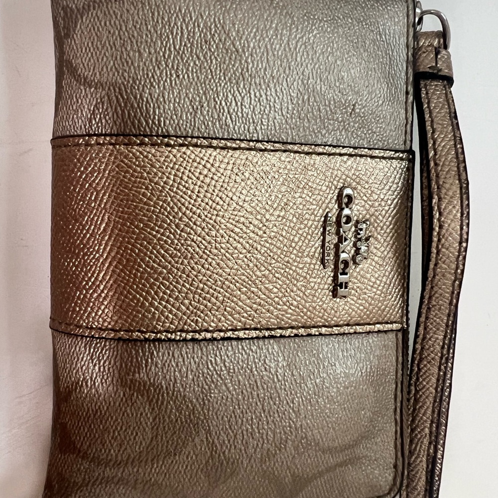 Coach Shimmering Gold Wristlet